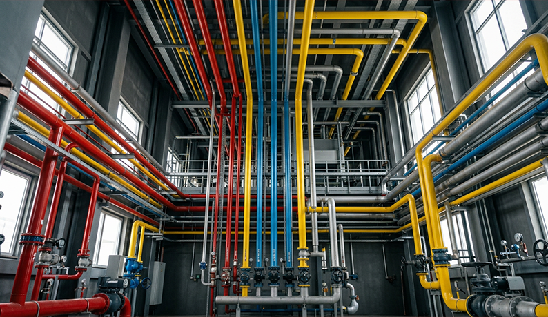 O que a NBR 6493 exige sobre as cores de tubulação industrial
